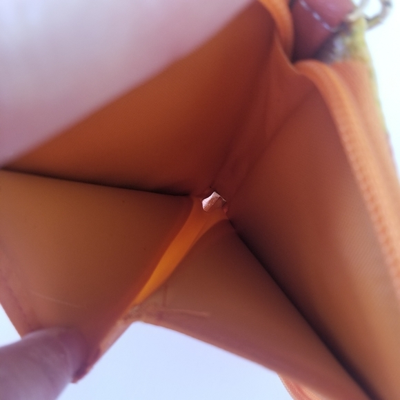 Spartina 449 Orange Linen & Leather Wristlet Phone Case Wallet - Picture 2 of 5